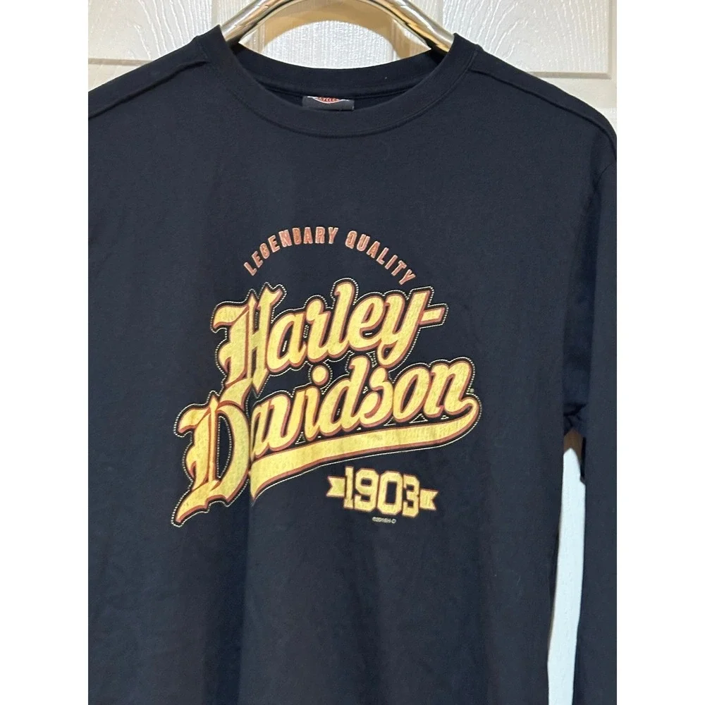 Harley Davidson Long Sleeve Shirt‎ Mens Large St Charles Missouri Eagle Graphic